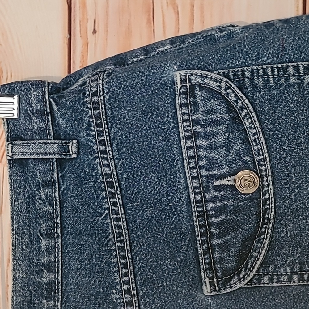 UPCYCLED ☆ HANDMADE "WRANGLER FOR WOMEN" High Waisted Classic Denim Skirt~ W 32" - Picture 8 of 9